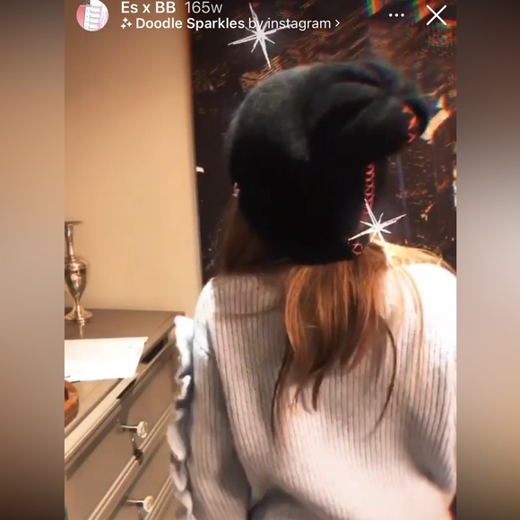 Cream beanie with black stitching detail - Picture 6 of 6